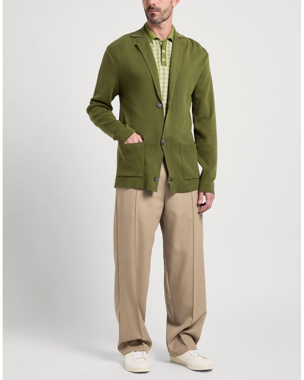 Daniele Fiesoli Green Cardigan Cotton for men