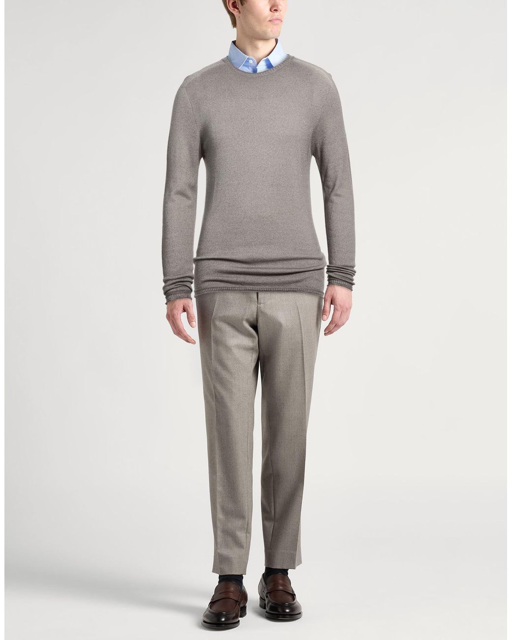 120% Lino Gray Sweater Cashmere for men