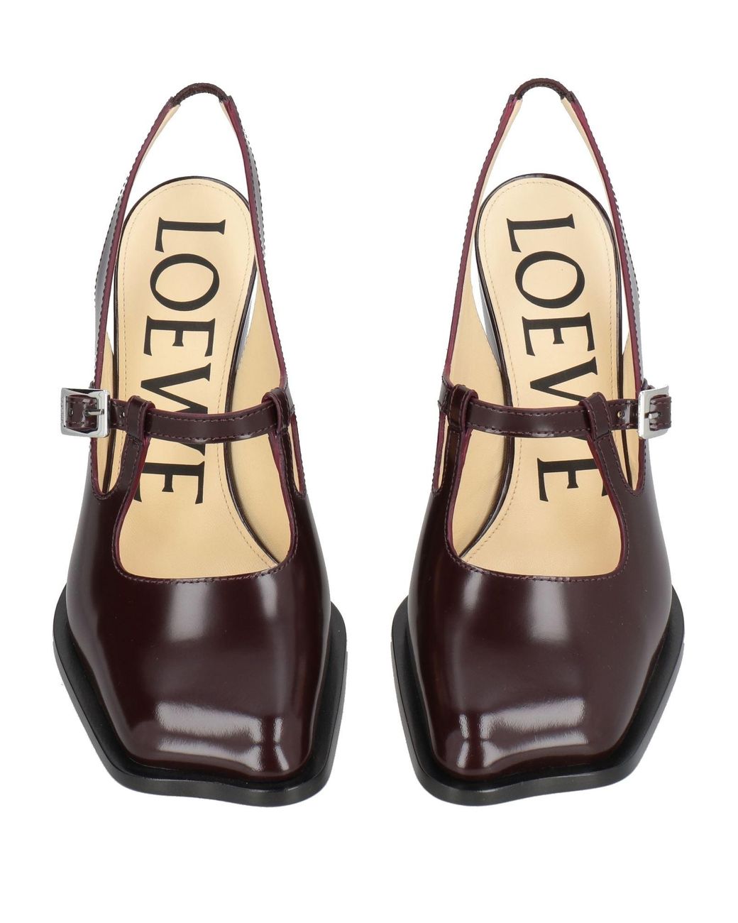 Loewe Brown Plum Pumps Leather