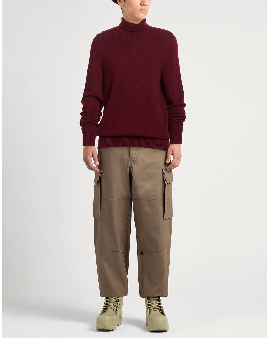 Laneus Red Turtleneck Merino Wool, Cashmere for men