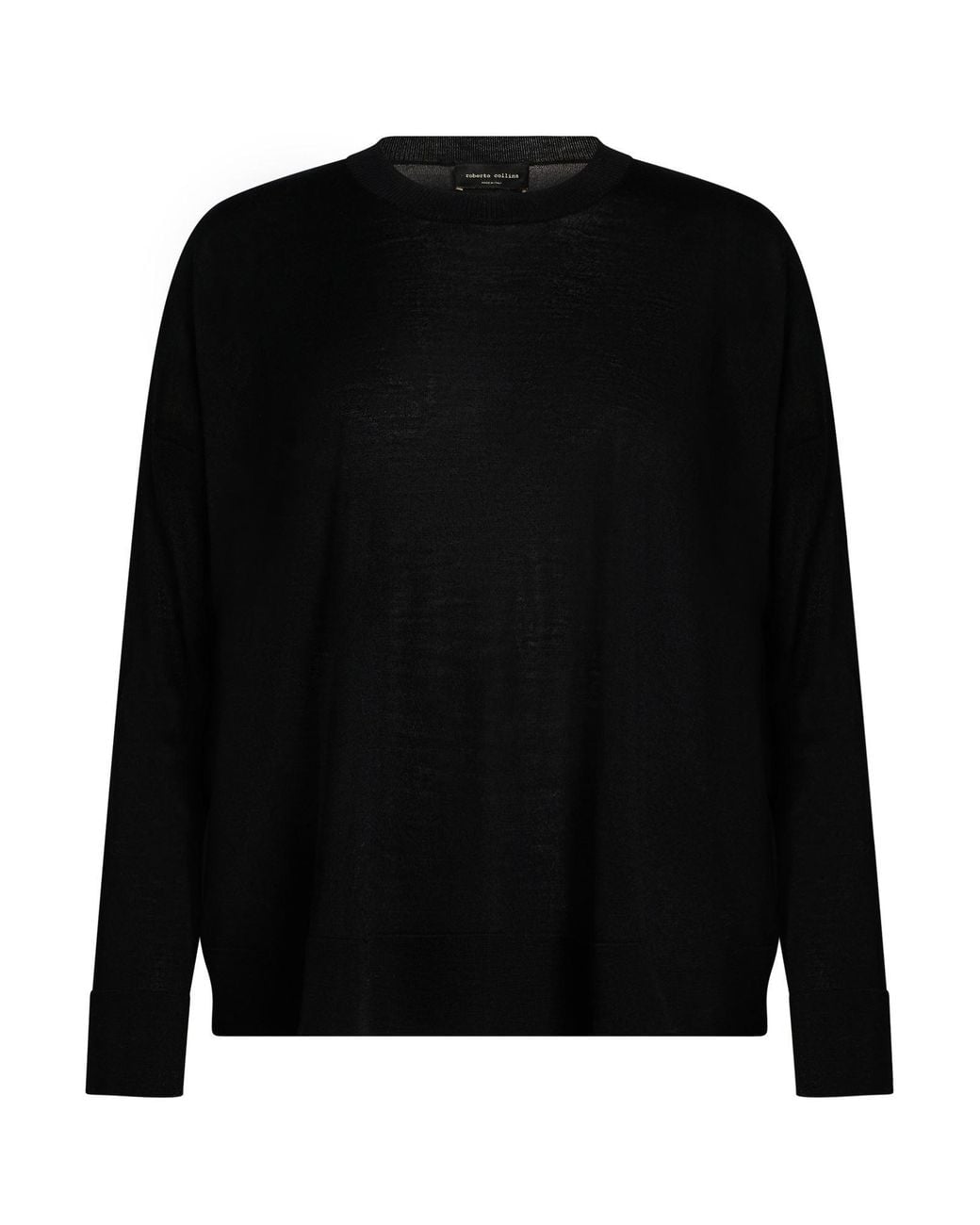 Roberto Collina Black Sweater Merino Wool