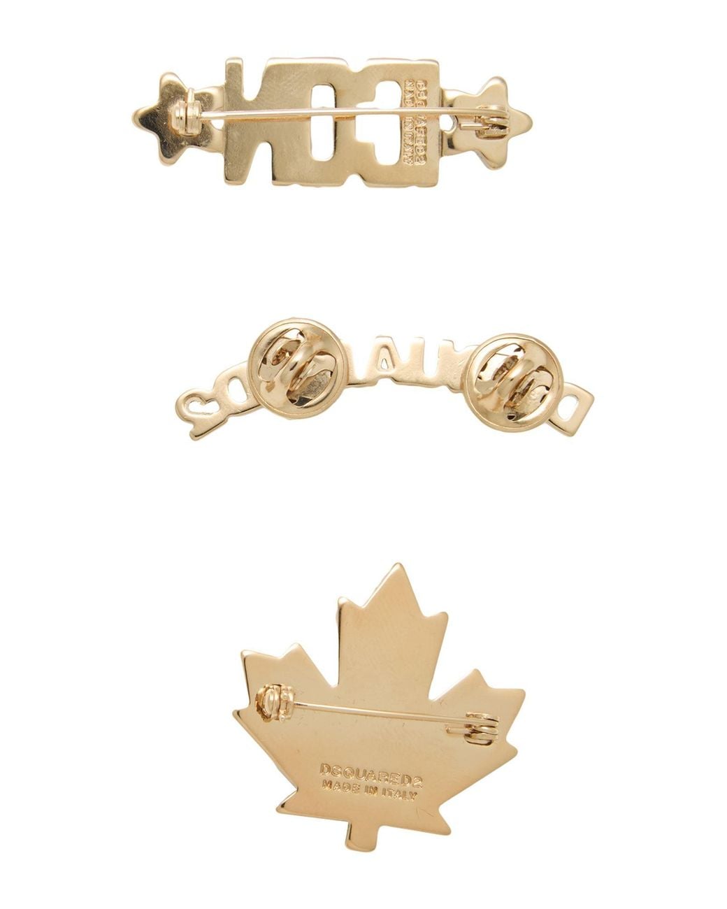 DSquared² White Brooch Brass, Crystal