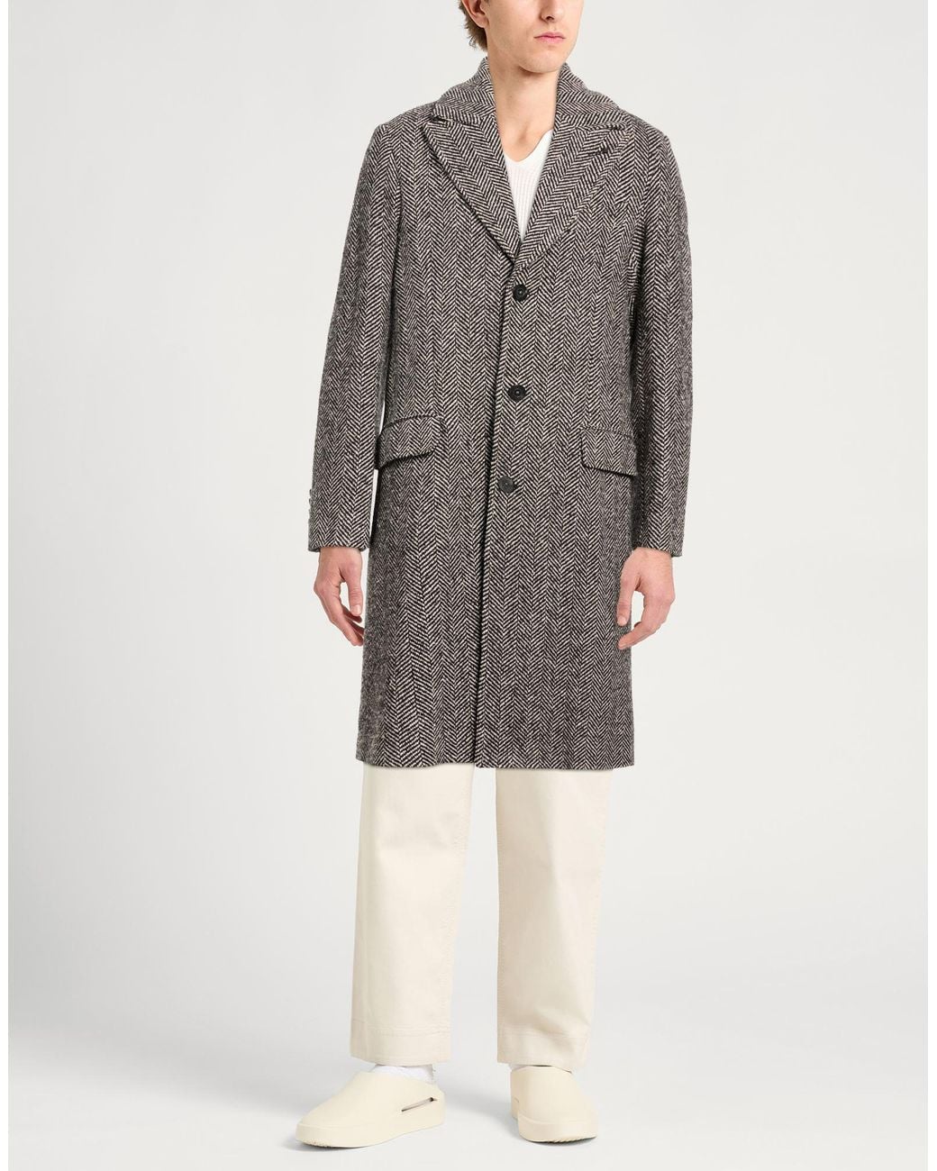 Messagerie Gray Coat Wool, Polyester, Alpaca Wool, Cashmere for men