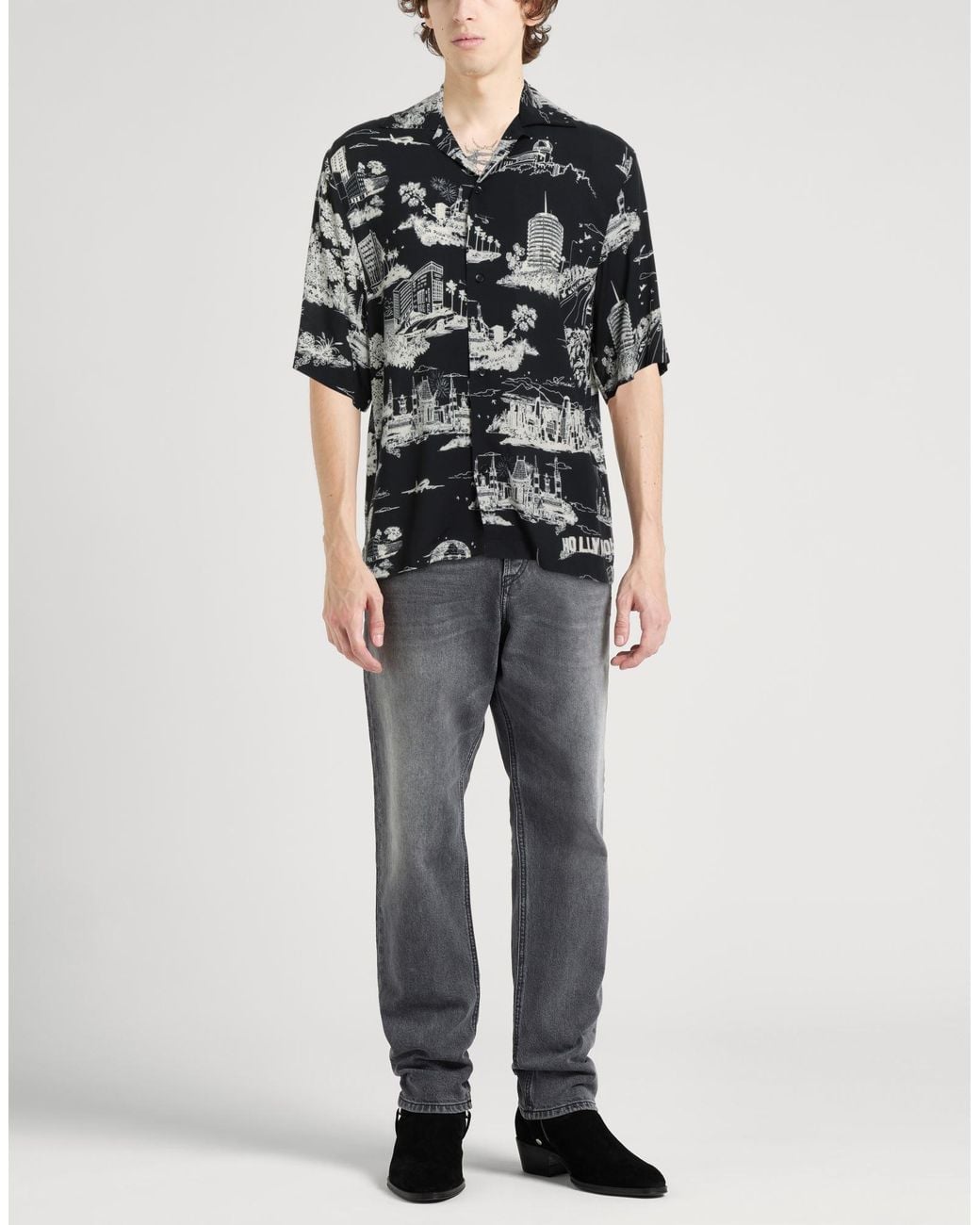 Amiri Black Shirt Viscose for men