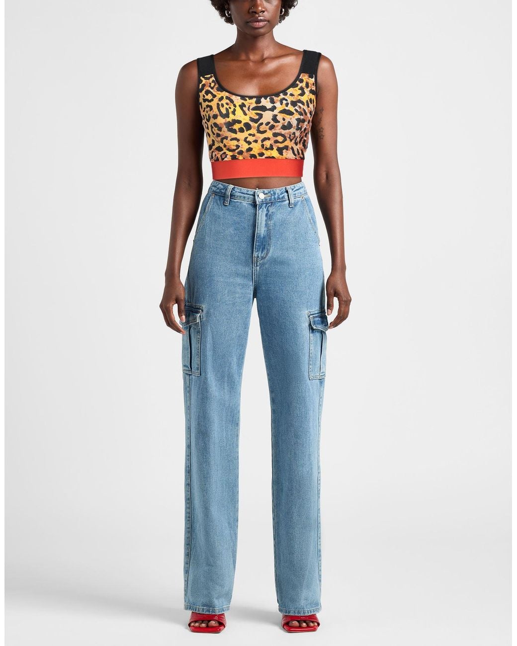 Just Cavalli Gray Top Polyamide, Elastane