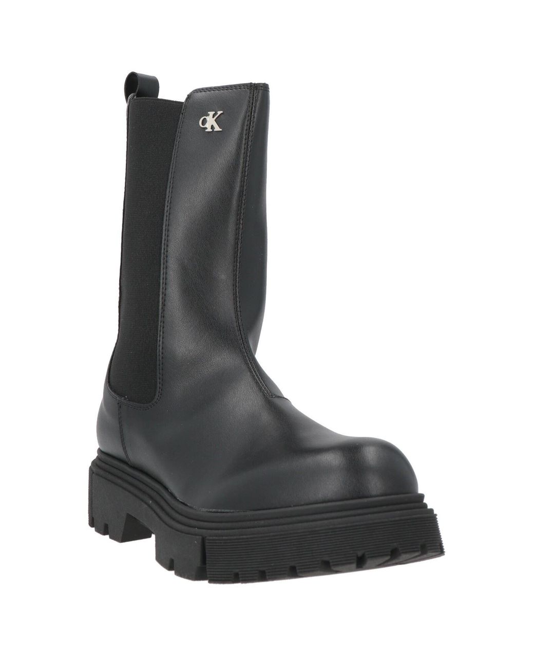 Calvin Klein Black Ankle Boots Synthetic Material, Textile Fibers