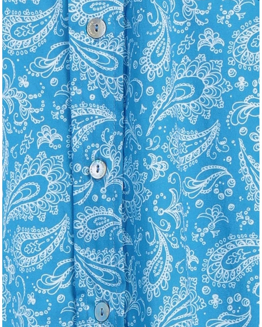 Another Label Blue Shirt Cotton, Elastane