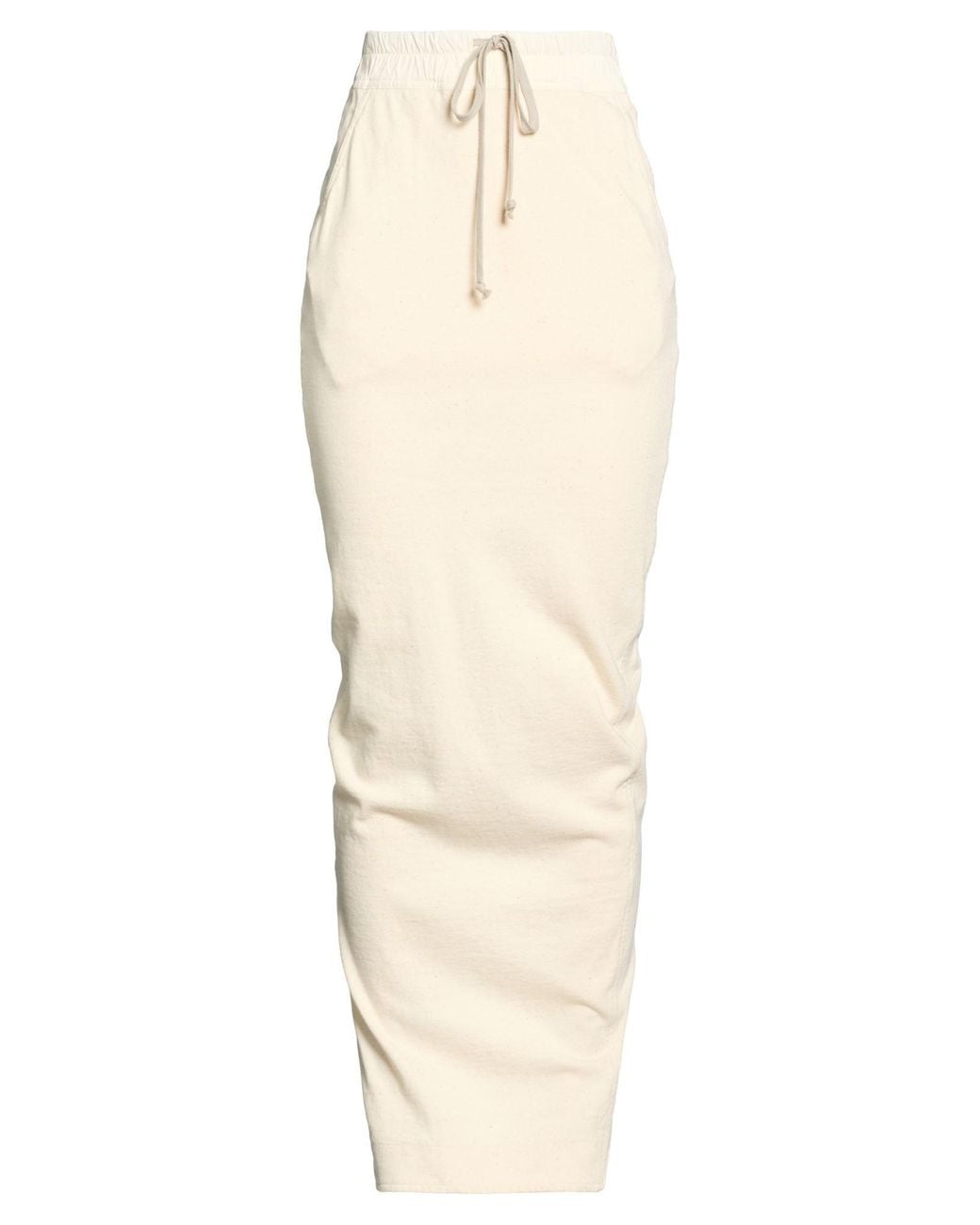 Rick Owens Natural Ivory Maxi Skirt Cotton