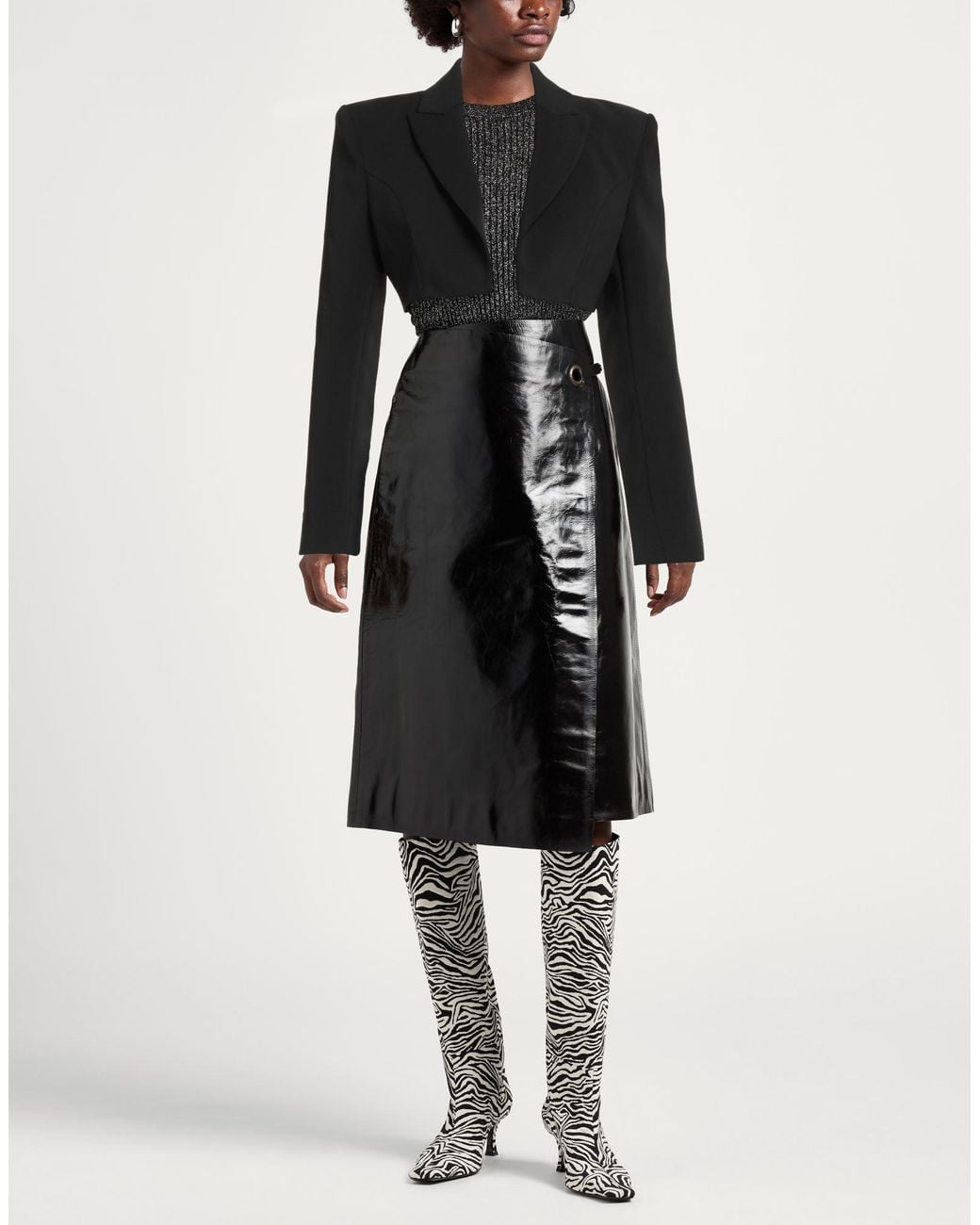 Patrizia Pepe Black Blazer Polyester, Elastane, Polyurethane Resin