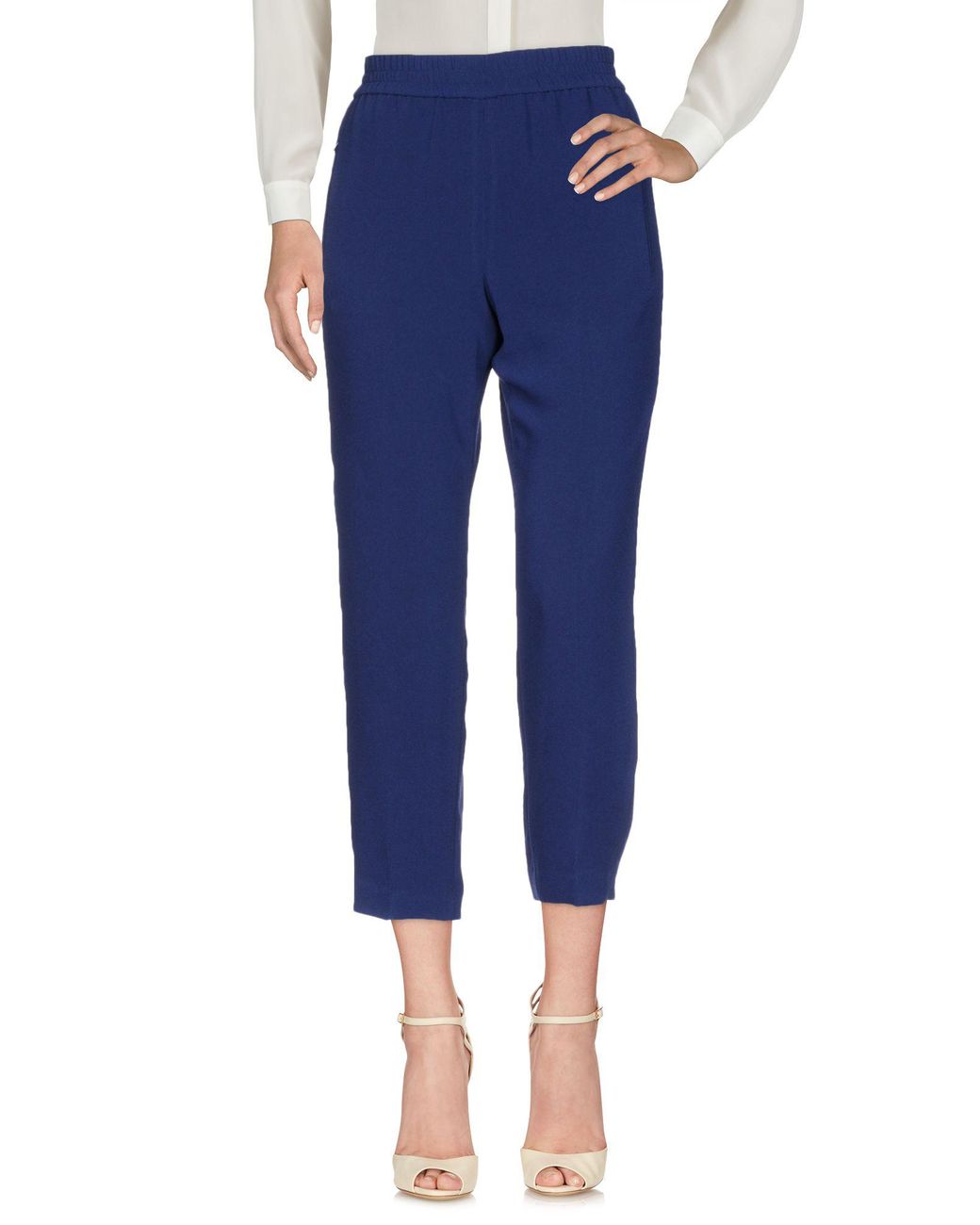 Tory Burch Synthetic Casual Pants in Blue - Lyst