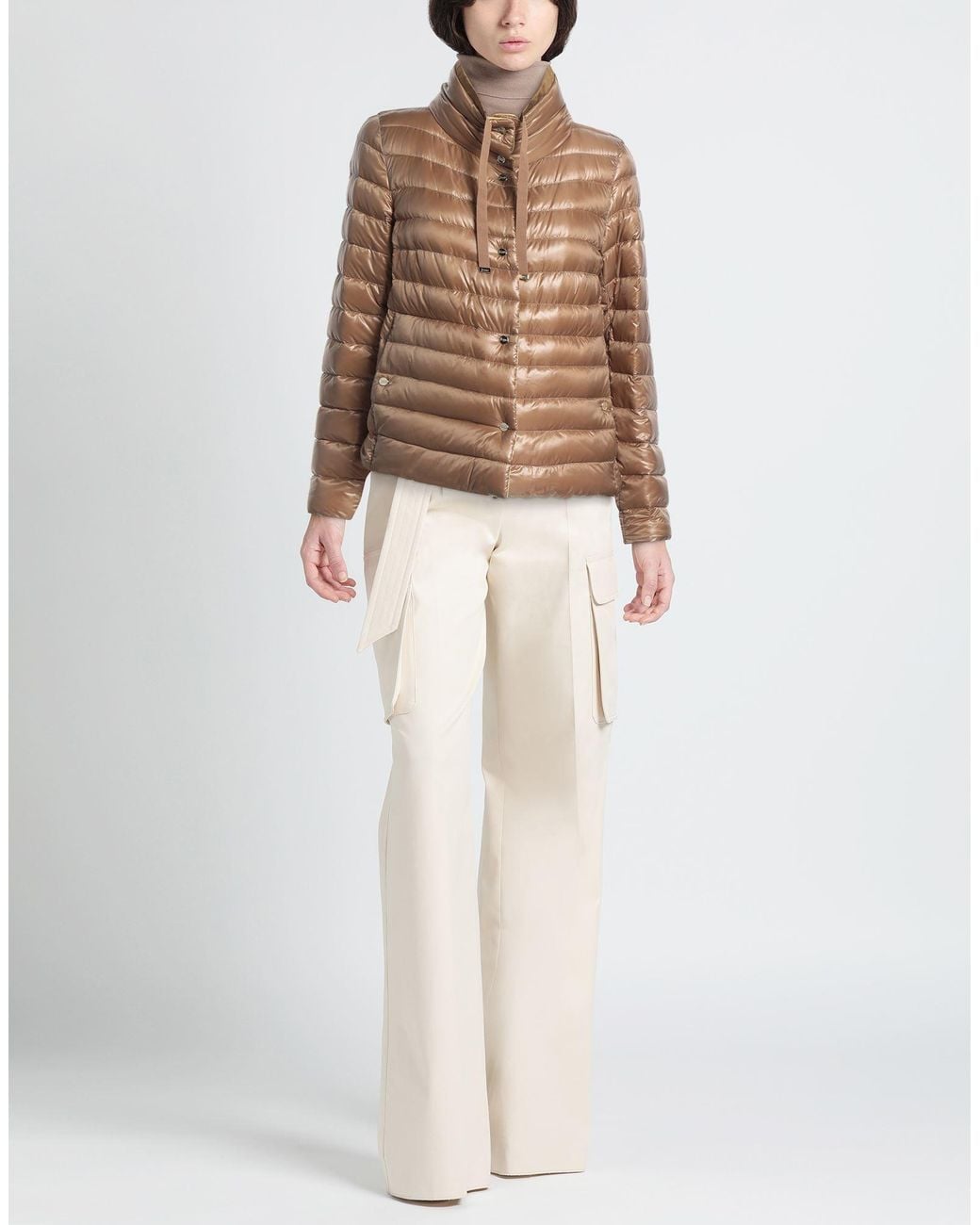 Herno Brown Camel Puffer Polyamide, Polyester, Cotton