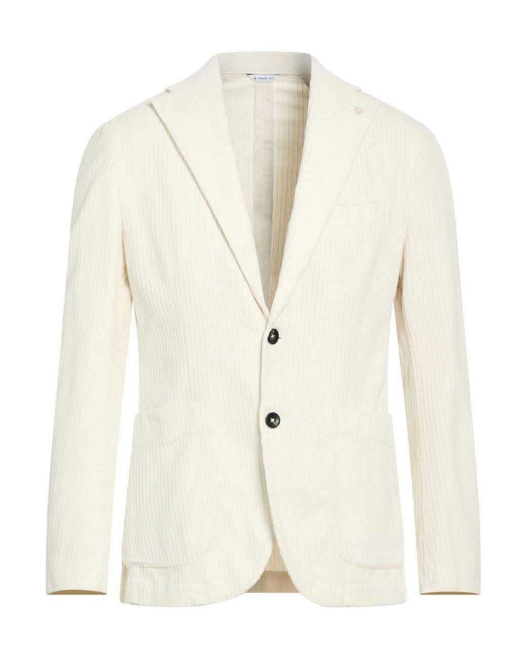 Manuel Ritz White Ivory Blazer Cotton, Elastane for men