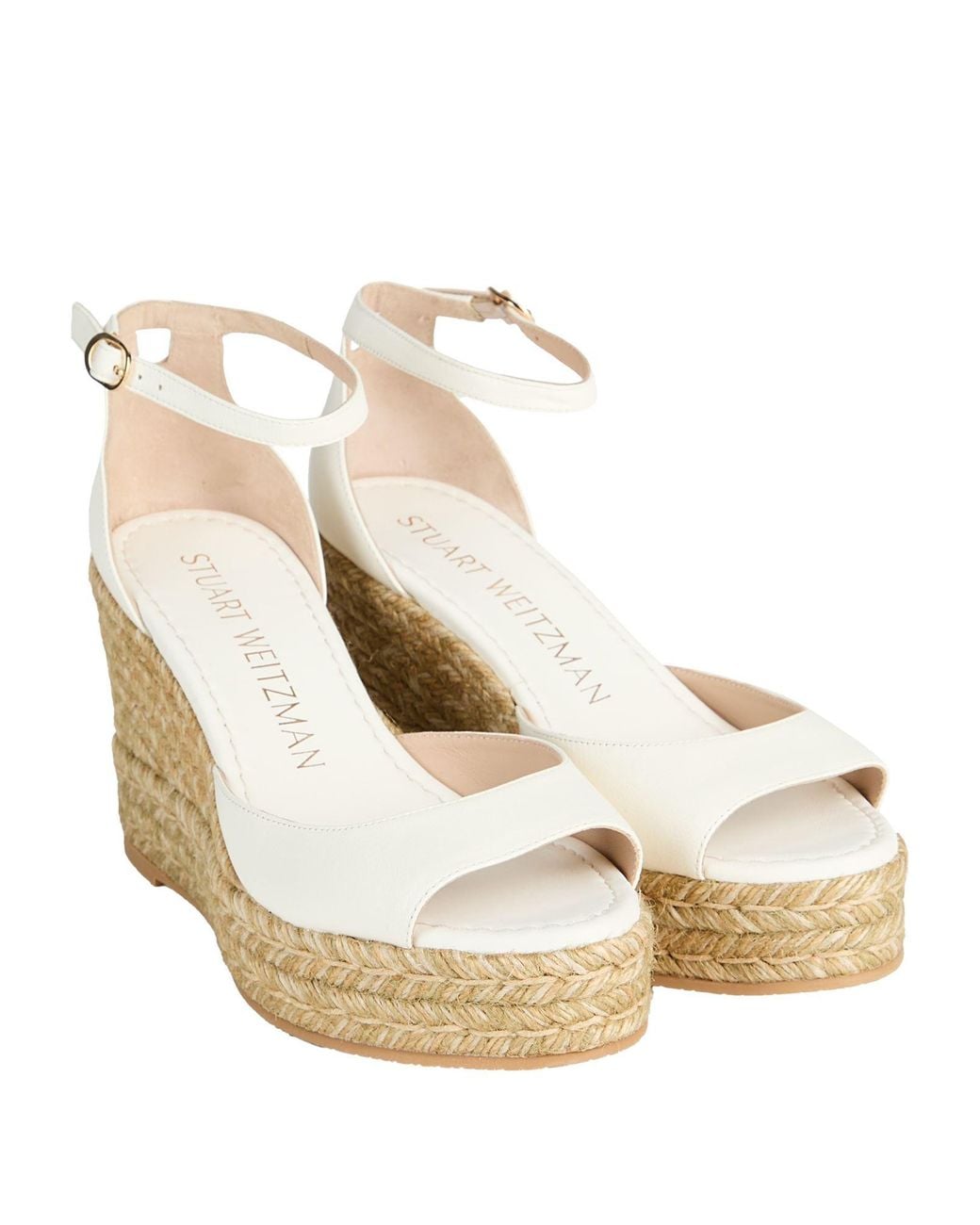 Stuart Weitzman Natural Ivory Espadrilles Leather
