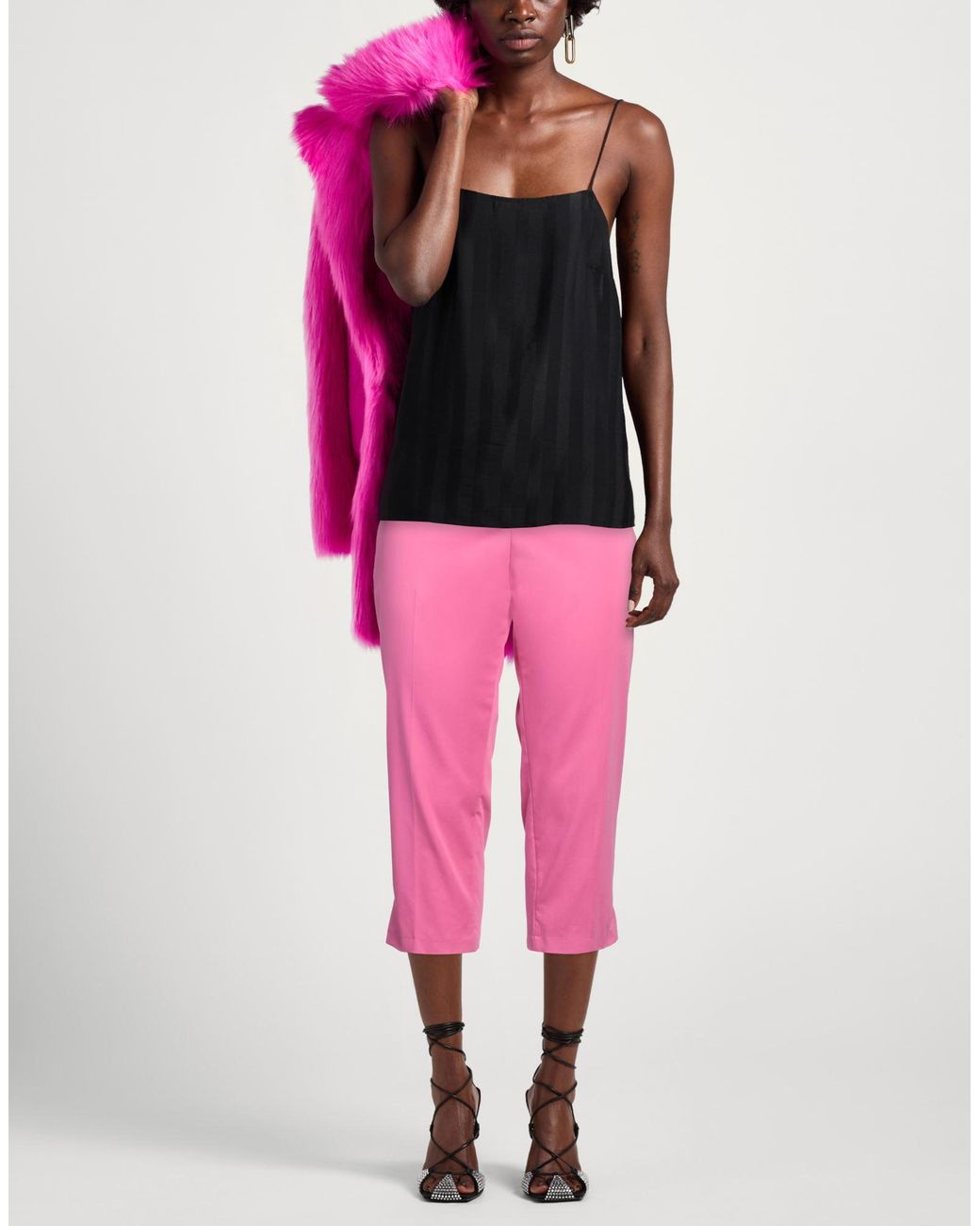Elena Miro Pink Pants Cotton, Polyester, Elastane