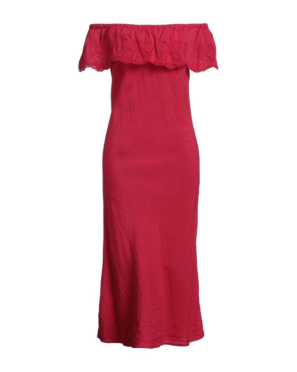 120% Lino Red Midi Dress