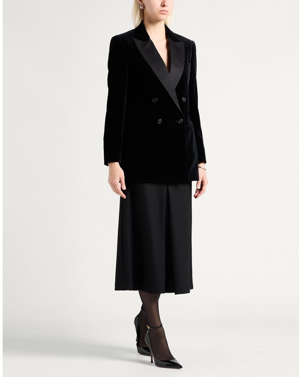 Max Mara Black Blazer Cotton, Elastane