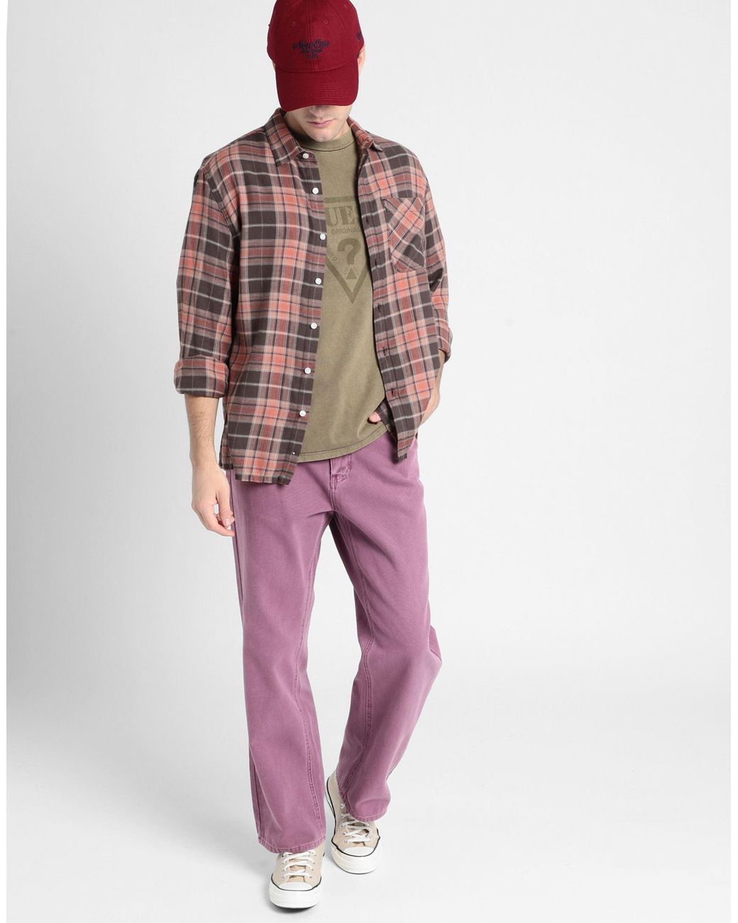 Guess Purple Trouser for men
