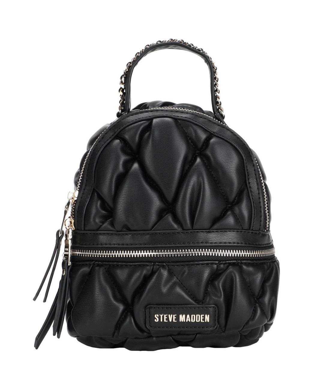 black leather steve madden backpack