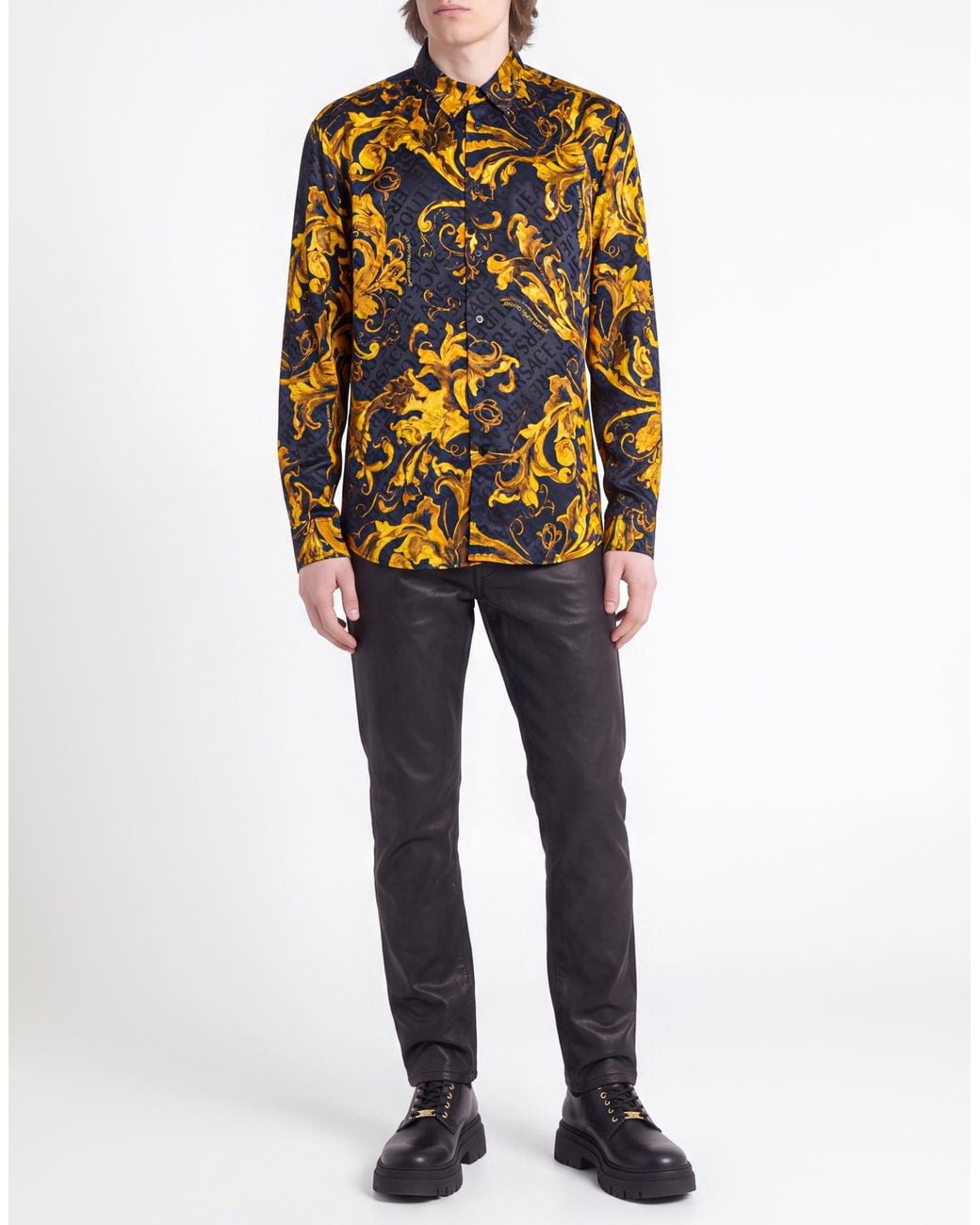 Versace Jeans Couture Yellow Midnight Shirt Viscose for men