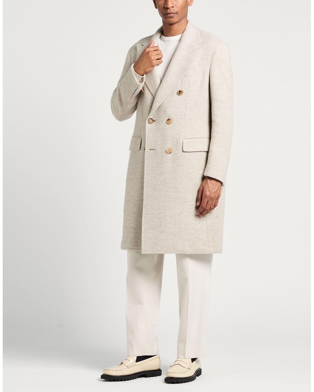 Giampaolo Natural Coat Virgin Wool, Cashmere for men