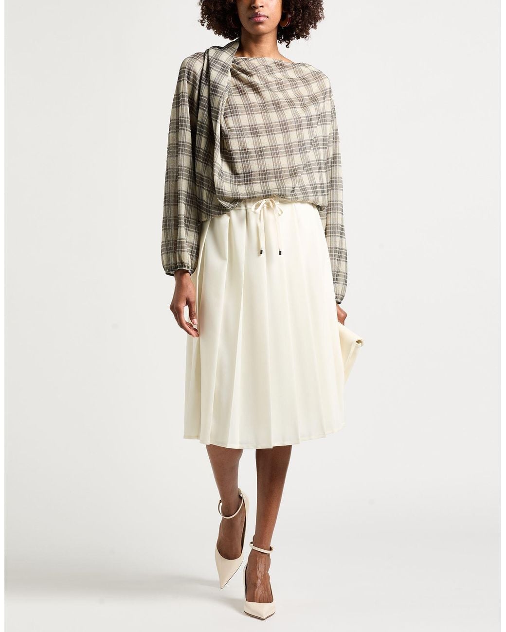 Brunello Cucinelli Natural Midi Skirt