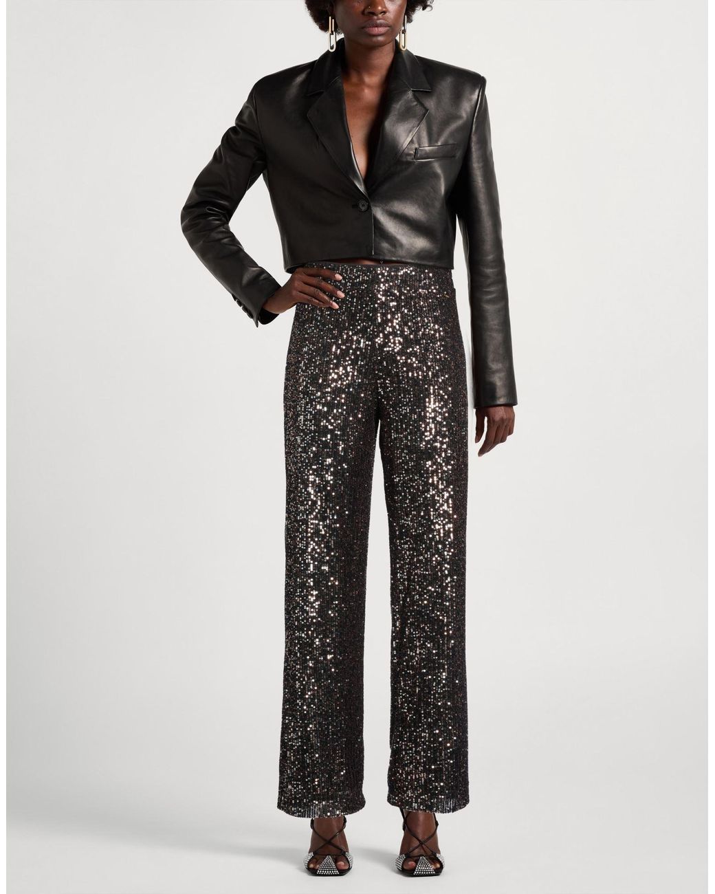 Guess Gray Pants Polyester, Elastane