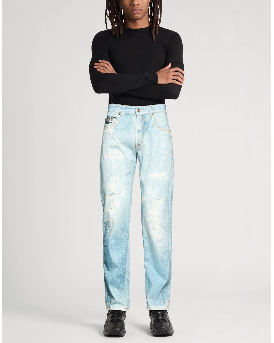 Versace Jeans Couture Blue Pants Cotton, Elastane for men