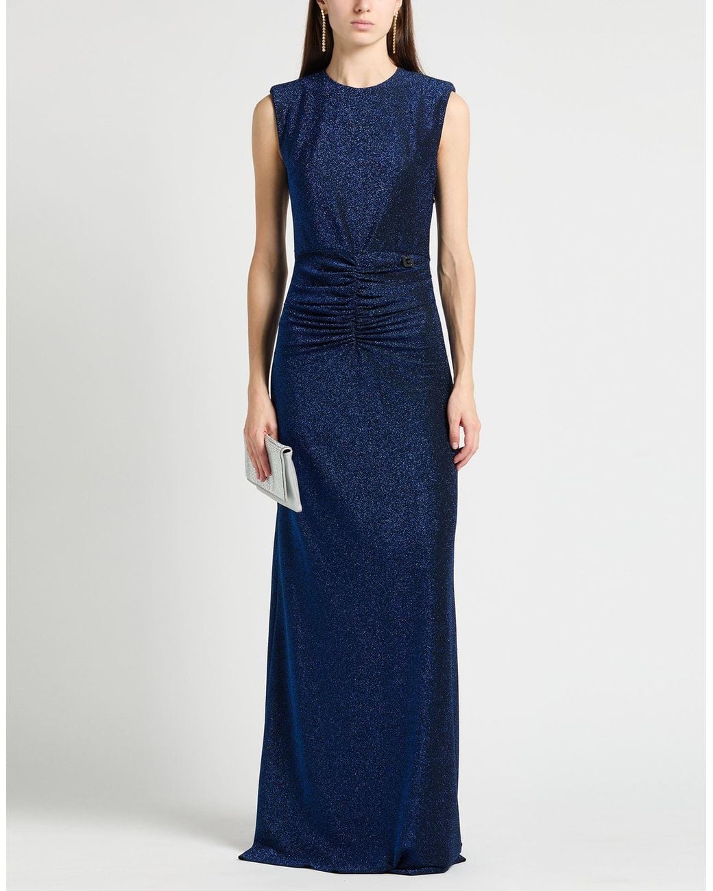 Gaelle Paris Blue Noir Maxi Dress Polyamide, Polyester, Elastane