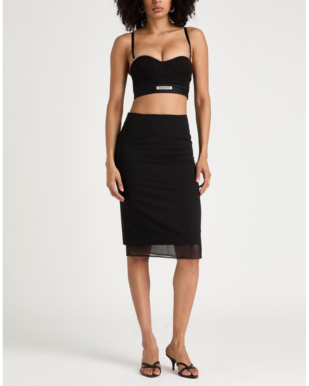 Alpha Studio Black Midi Skirt