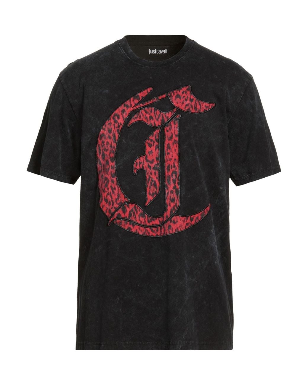 Just Cavalli Black Charcoal T-Shirt Cotton for men