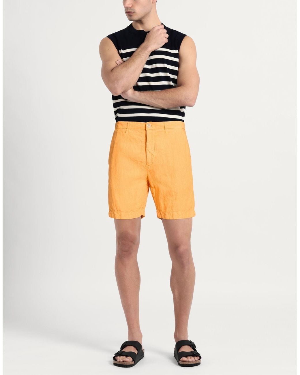 120% Lino Orange Shorts & Bermuda Shorts Linen for men