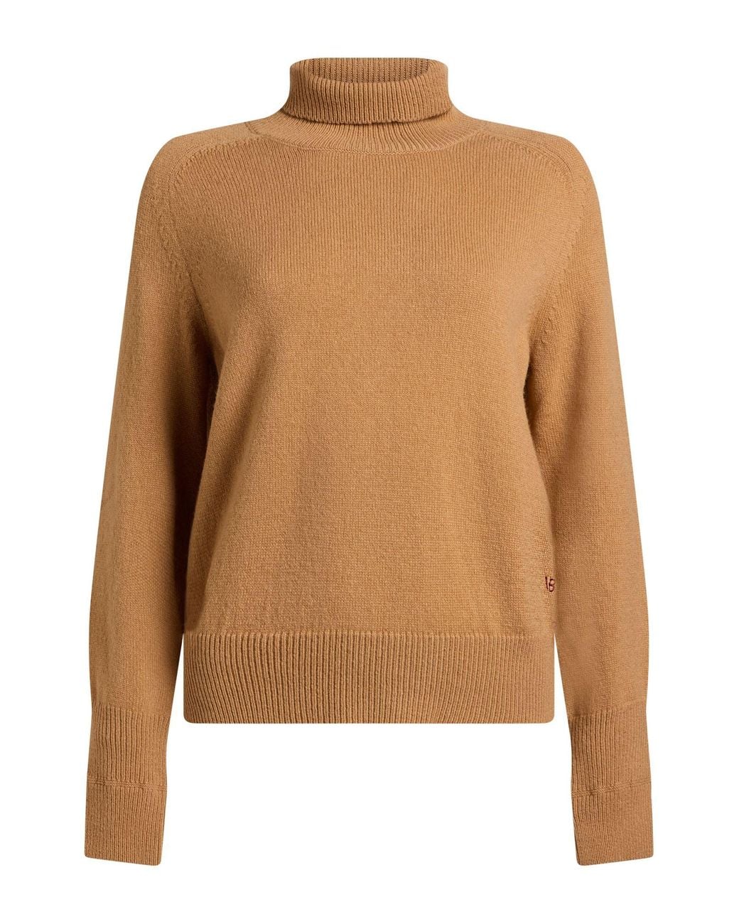 Victoria Beckham Brown Camel Turtleneck Lambswool