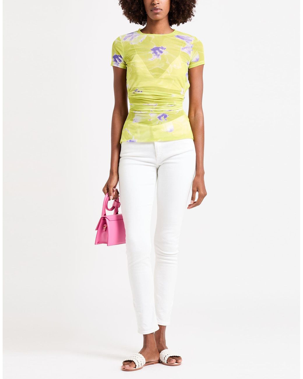 Dondup Yellow Lime Top Polyamide, Elastane