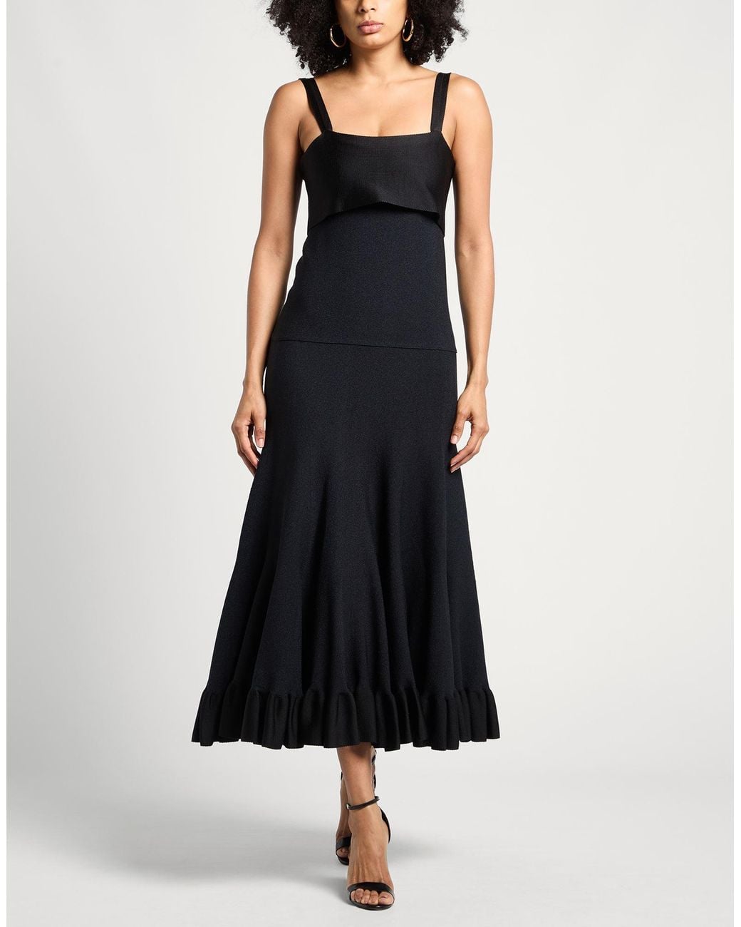 Jil Sander Black Maxi Dress Silk, Viscose, Polyamide, Polyester, Elastane