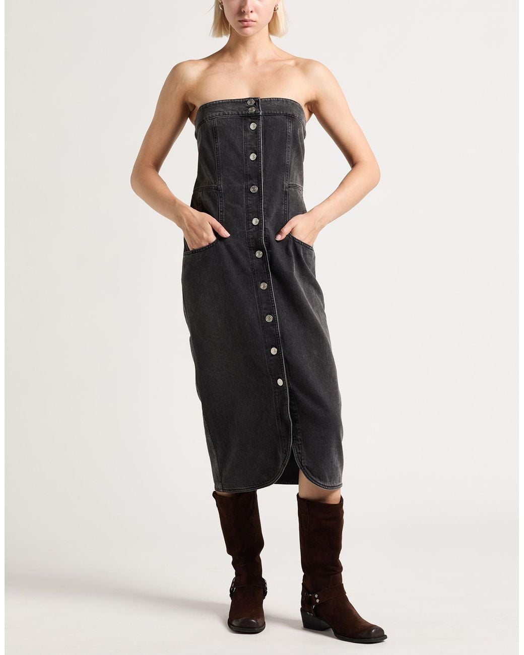 Isabel Marant Black Midi Dress Cotton