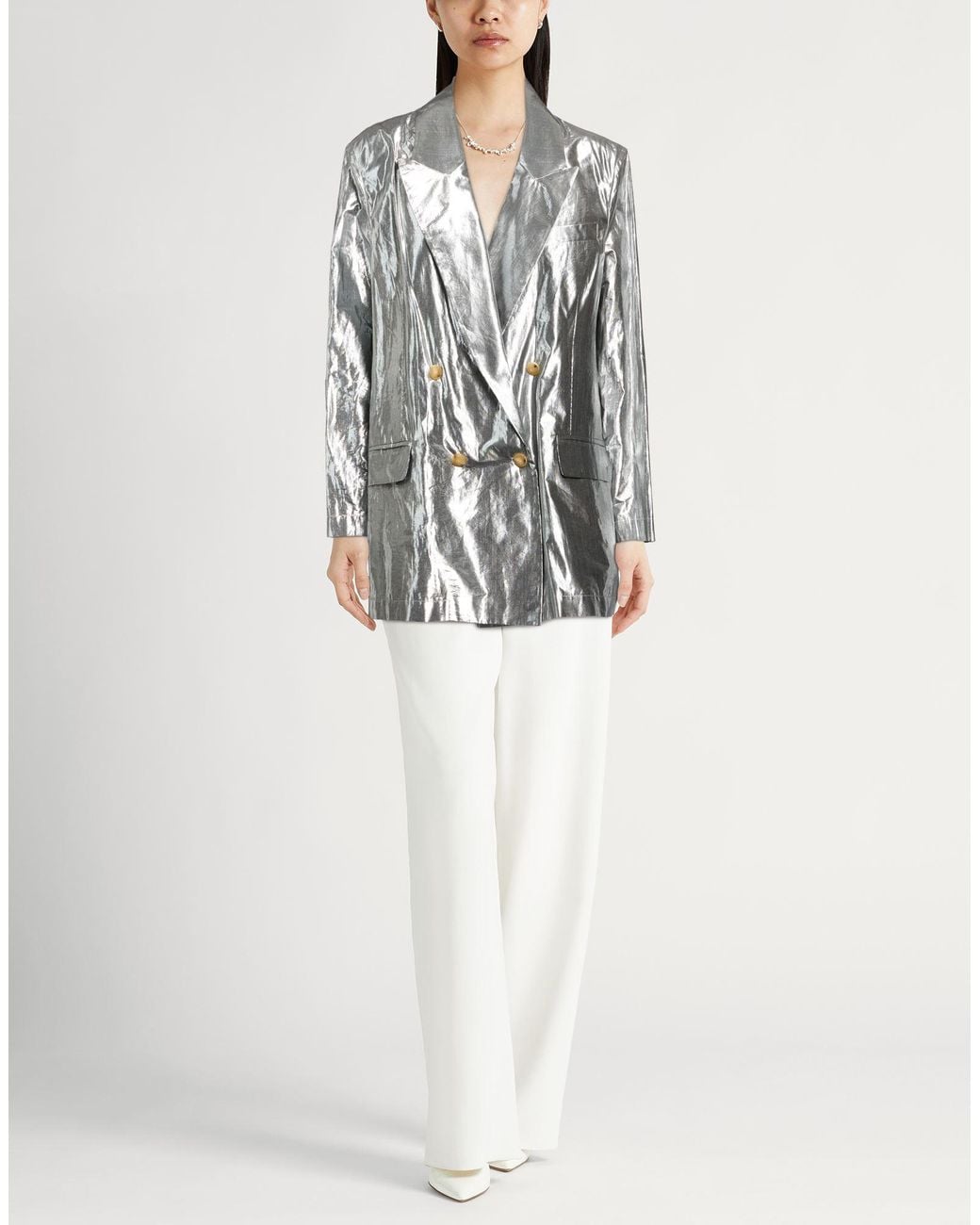 Alysi Gray Blazer Cotton, Polyester