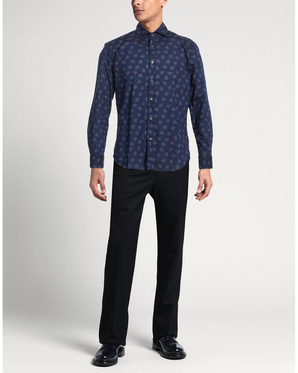 Ghirardelli Blue Washed Shirt Cotton for men