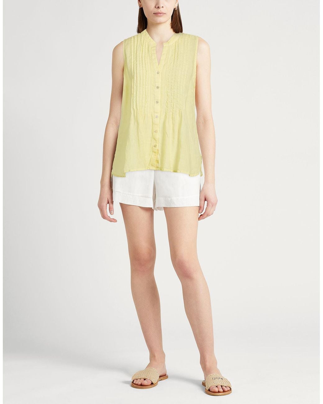 120% Lino Yellow Pastel Shirt Linen
