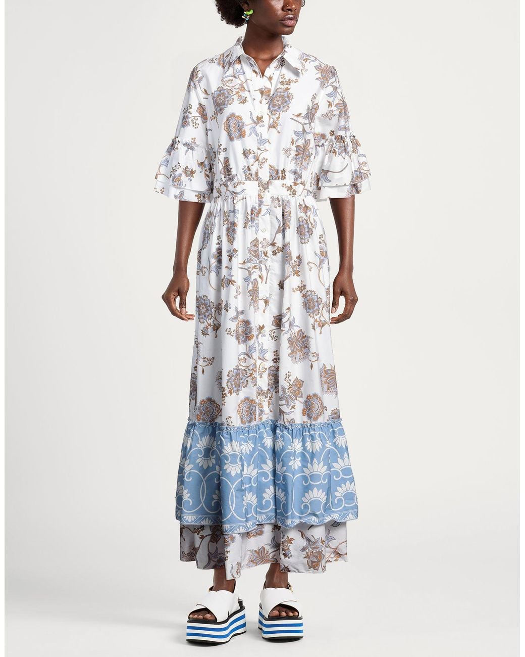 Eleventy White Maxi Dress Cotton