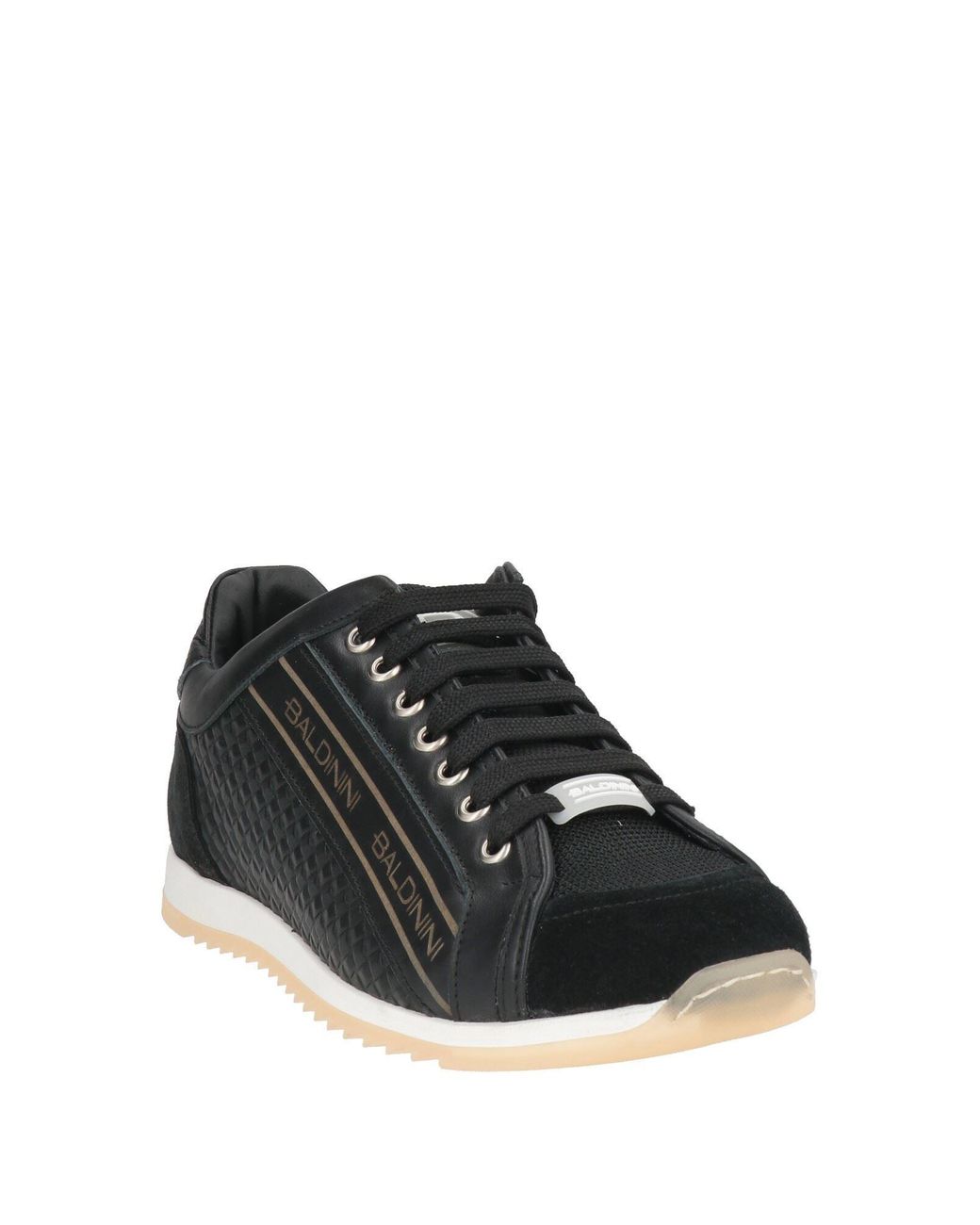 Baldinini Black Sneakers Leather, Textile Fibers for men