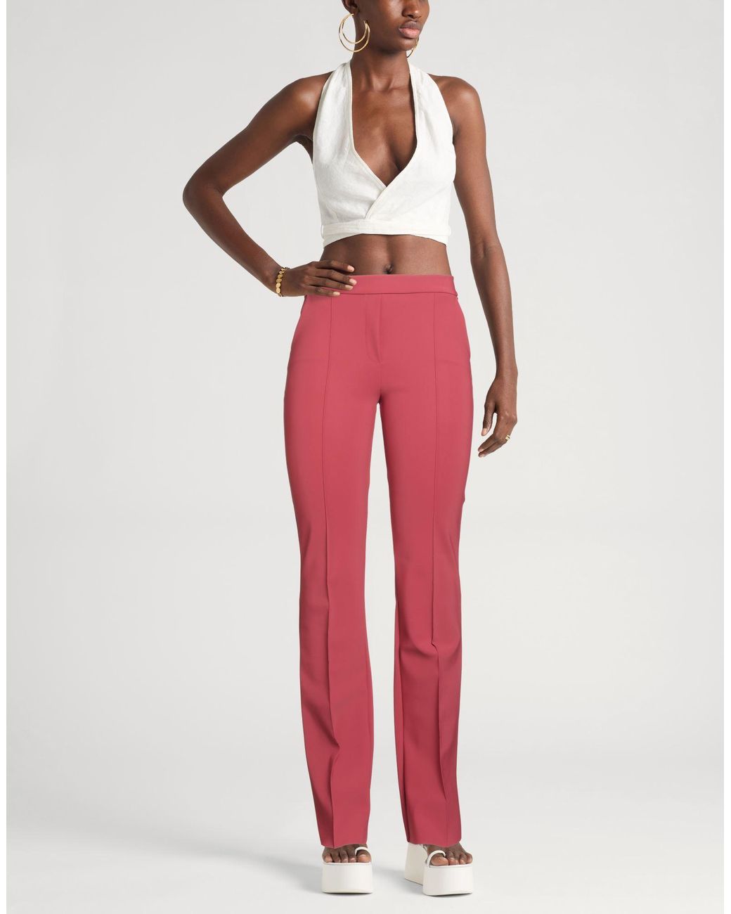 La Petite Robe Di Chiara Boni Red Brick Pants Polyamide, Elastane