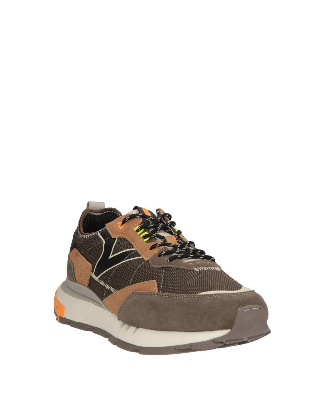 Victoria Brown Khaki Sneakers Leather, Textile Fibers for men