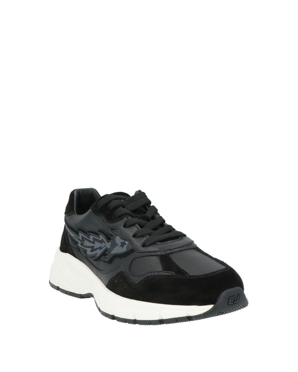 ENTERPRISE JAPAN Black Sneakers Cow Leather, Textile Fibers for men