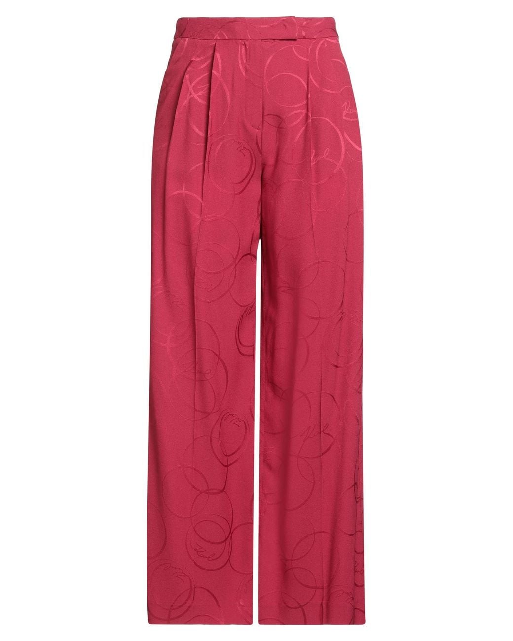 Karl Lagerfeld Red Pants Acetate, Viscose