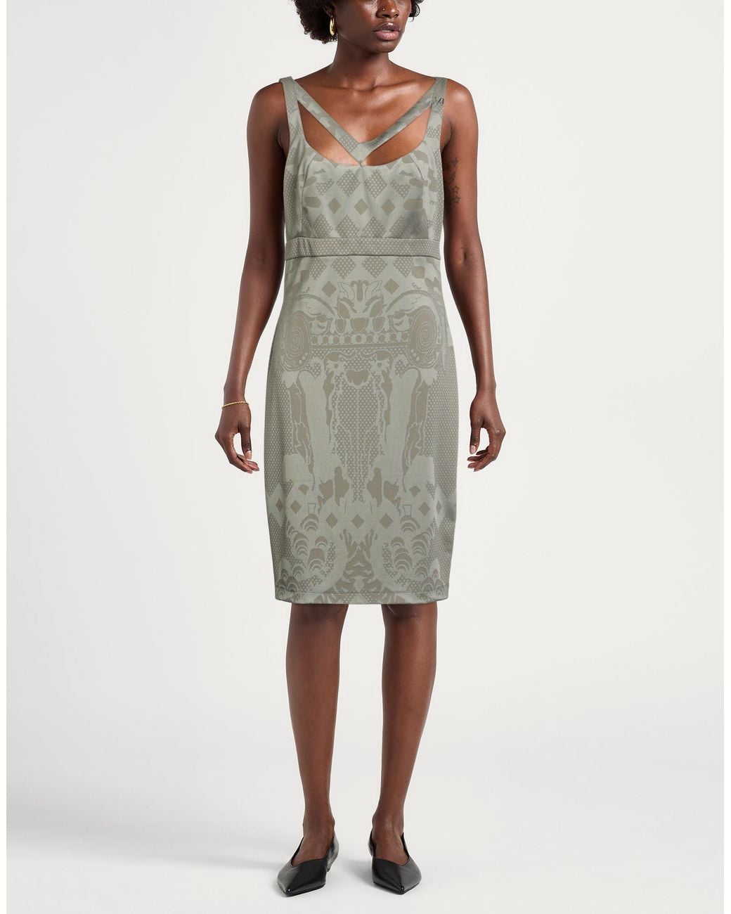Versace Jeans Gray Mini Dress Polyamide, Viscose, Elastane