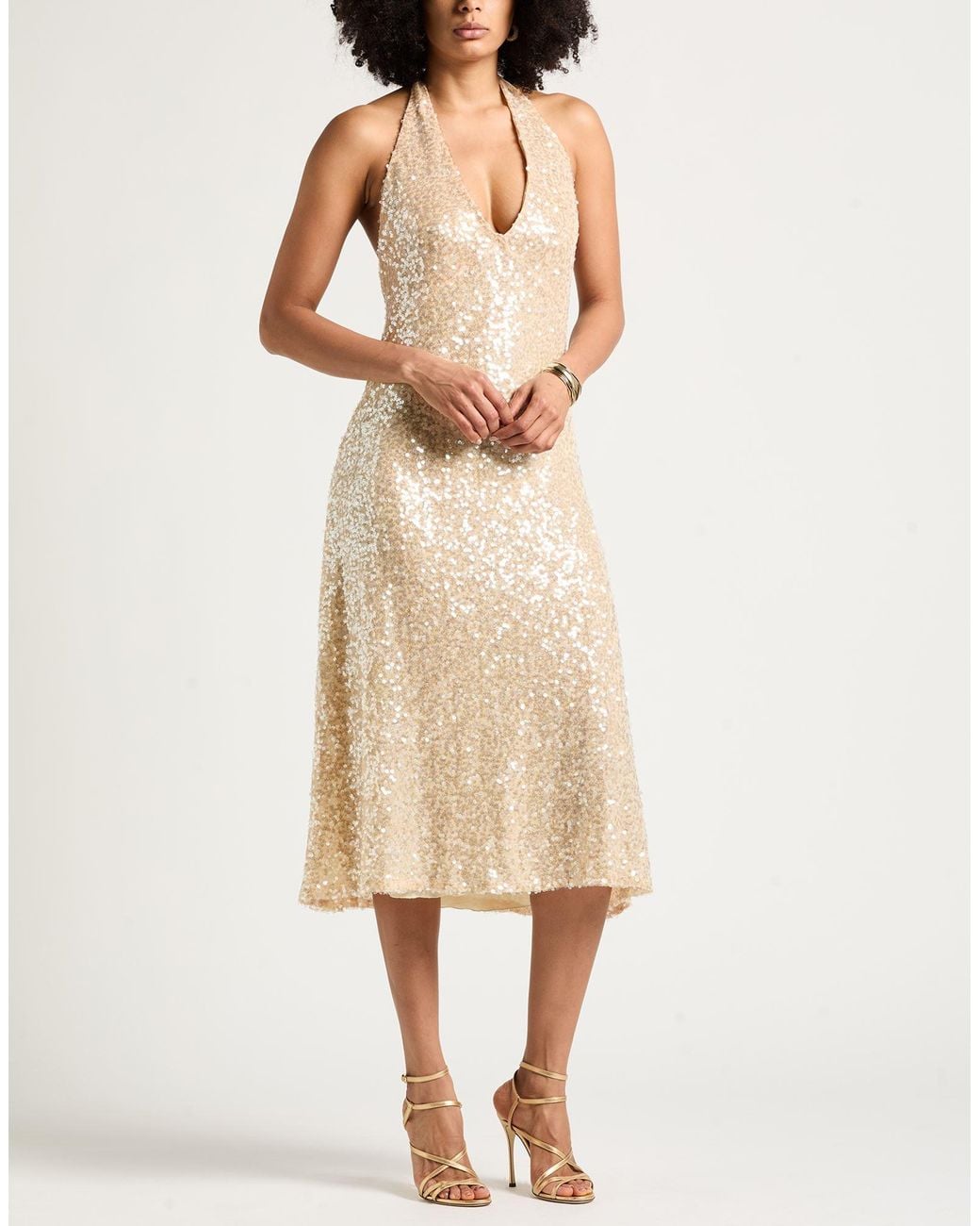 Aniye By Natural Cream Midi Dress Polyester, Elastane