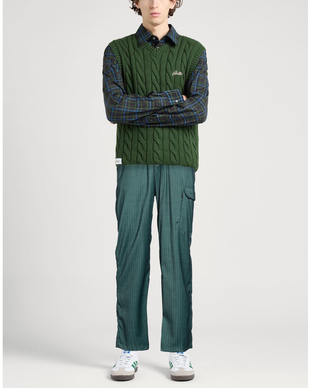 FAMILY FIRST Green Pants Polyester, Viscose, Wool, Elastane for men