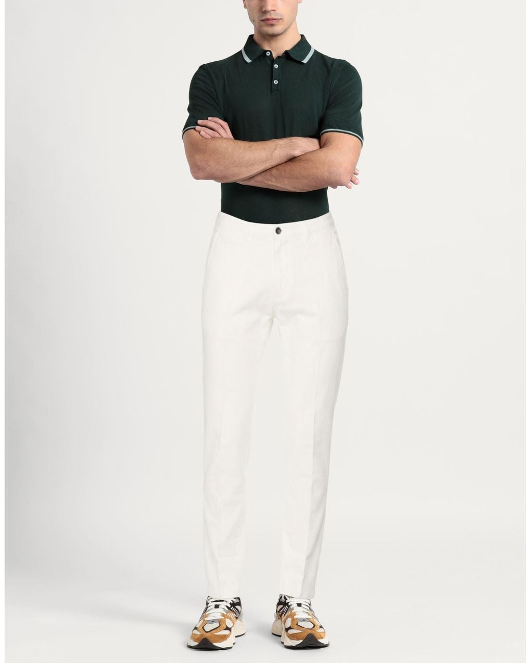 Briglia 1949 White Pants Cotton, Linen, Elastane for men