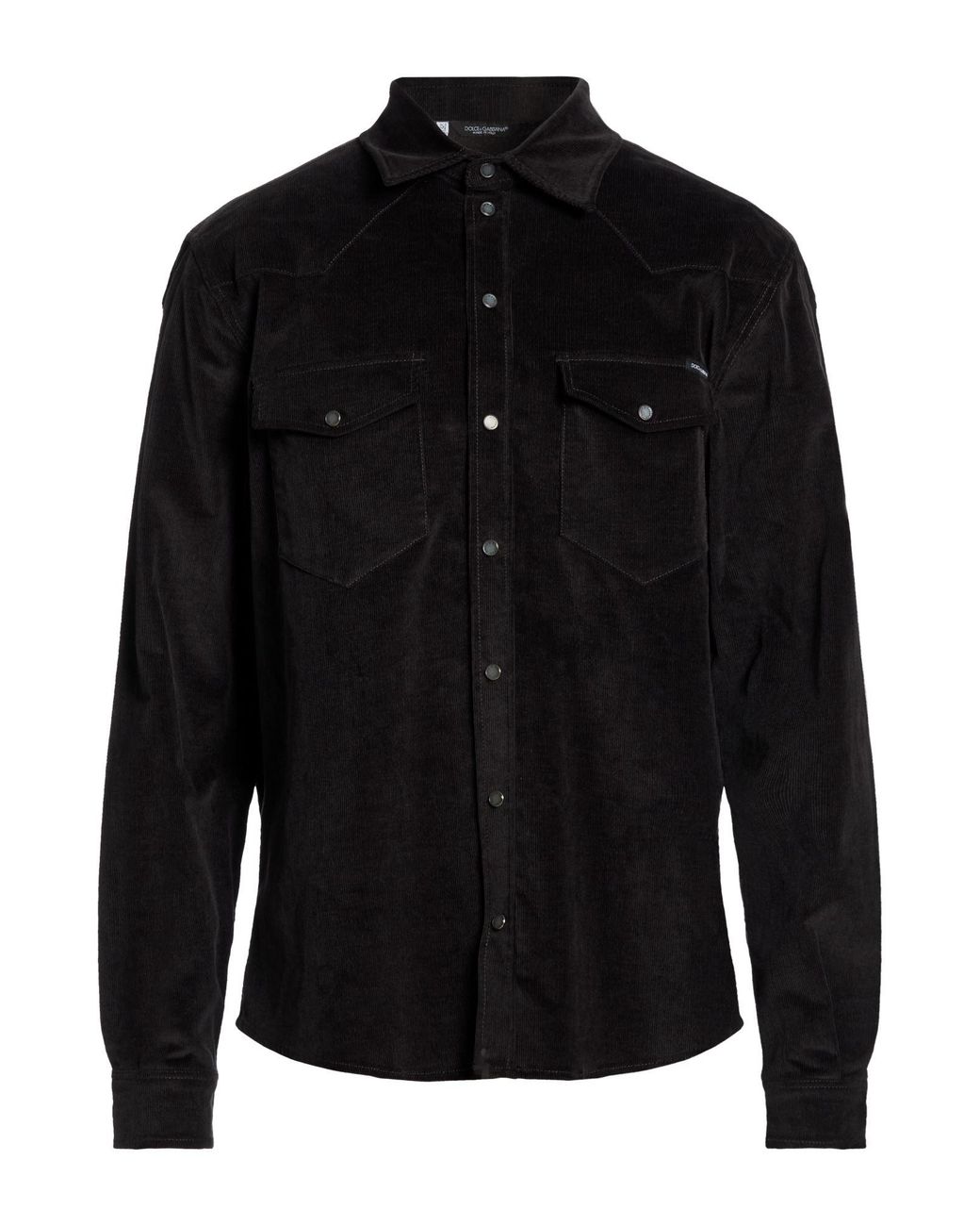 Dolce & Gabbana Black Charcoal Shirt Cotton, Cashmere, Elastane for men