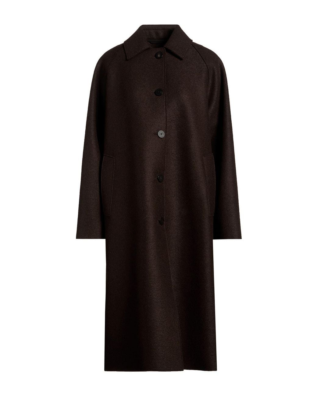 Harris Wharf London Black Dark Coat Virgin Wool